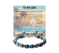 To My Son Bracelet from Dad Mom Boho Bracelet Braided Bracelets Gifts for Men Birthday Inspirational Gifts for Son, L, Nylon, no gemstone