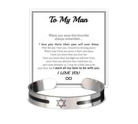 To My Son Bracelet from Dad Mom Silver Cuff Bracelet Bangle Bracelets Gifts for Son Inspirational Birthday Gifts for Men, L, no gemstone