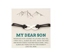 To My Son Bracelet from Mom Mens Bracelets Rope Braided Bracelets Gifts for Son Inspirational Birthday Gifts for Men, L, no gemstone