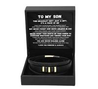To My Son Bracelet Leather Never Walk Alone Fashion Accessories