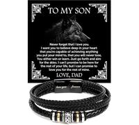 To My Son Bracelet - Love You Forever Braided Leather Bracelet from Mother and Father, Bracelets For Sons From Mother and Father, Perfect or Husband, Dad, Son With Message Card And Box
