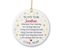 To My Son Crimbo Baubles With Ribbon Keepsake Ceramic Memorial