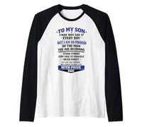 to My Son from Dad Proud Father Inspiration Motivation Gifts Raglan Baseball Tee