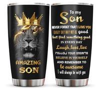 to My Son Gifts Coffee Tumblers 20oz - Gifts for Grown Son from Mom Dad - Graduation Christmas Birthday Gift Ideas for Sons Coffee Mug Cup -21st Birthday Gifts for Men Black Cup