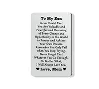to My Son Gifts from Mum Engraved Wallet Insert Card for Son Inspirational Gift for Sons Graduation Christmas Birthday Encouragement Card forSon