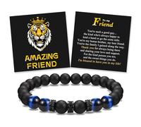 To My Son Grandson Nephew Brother Friend Dad Husband Uncle Stepdad Brother-in-Law Son-in-Law Father-in-Law Bracelet Gifts, Elastic Rope Beads Bracelet for Boys Men on Birthday Christmas Valentines