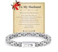 To My Son/Man/Husband Bracelet: 6.2mm Width 7.8/8.6/9.4''Stainless Steel Link Bracelets Gifts,Men's Byzantine Handchain Jewelry,Birthday,Christmas,Thanksgiving Present for Him,Boyfriend,Gift Card&Box