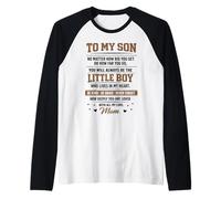to My Son mom You Will Always Be My Little Boy Emotional Raglan Baseball Tee