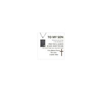 To My Son Necklace from Dad Mens Pendant Cross Christian Necklace Gifts for Son Inspirational Birthday Gifts for Men, Stainless Steel, No Gemstone