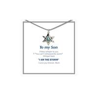To My Son Necklace from Mom Dad Mens Pendant Necklace Men Jewelry Gifts for Son Inspirational Birthday Gifts for Men, Stainless Steel, No Gemstone