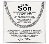 To My Son Necklace, Mother to Son Necklace, Son Necklace From Mom, Luxury Jewelry Gifts For My Son, Necklace Makes Unique Christmas, Graduation, Birthday Gifts For Son, Cuban Chain Gift For Men,