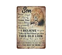 To My Son Never Forget Love You For The Rest Of Mine Lion Poster Print Decor Lion Poster Decor Best Vintage Fun Home Decor Tin Signs, Vintage Metal Signs, Perfect For Bar Posters 8x12 Inch