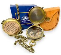 to My Son - Never Forget That I Love You, Brass Compass, Gift for Son from Mom and Dad, Graduation, Baptism, Confirmation, Communion, Sentimental Keepsake, Birthday Gift, Back to School, Faith Gift