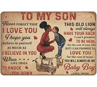 To My Son Never Forget That I Love You Poster No Frame Black Mom Art Print African America Mother And Son Vintage Wall Decor Halloween Horror Movies Metal Tin Sign Vintage Tin Metal Sign 8x12 Inch