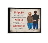 To My Son Personalised Portrait Name Canvas Frame Decor The Only Thing Better Than Being Your Mother Is Watching You Be A Dad Canvas Father's Day Decor Gifts For Son From Mom (style 10)