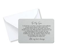 To My Son Sentimental Poem Silver Metal Wallet Card No Cut Out