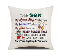 to My Son Throw Pillow Cover Gifts Funny Son Birthday Cushion Cover for Boy Rock Son Christmas Graduation Gift Son Pillo 45cm X 45cm