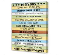 To My Son Wall Decor,Inspirational Canvas Wall Decor for Boys,Boys Room Wall Art,Son Gifts from Mom and Dad
