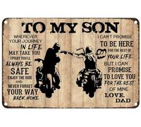 To My Son Wherever Your Journey In Life May Take You Vintage Metal tin Sign Art Plaque Wall Decor Look Funny Gifts for Home Kitchen Garage Bathroom Farm Garden Bar Cafe Metal Posters 8x12 Inch