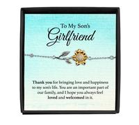 To My Son's Girlfriend Sterling Silver Sunflower Cubic Zirconia Bracelet