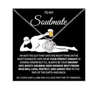 To My Soulmate Love Knot Necklace For Women, Necklace For Wife From Husband, Soulmate Necklace For Her, Girlfriend Necklace From Boyfriend, Gifts Boxes For Women, Wife Birthday Gifts From Husband