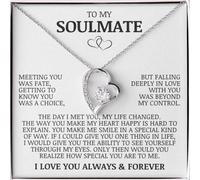 To My Soulmate, Meeting You Was Fate Forever Love Necklace, Anniversary Gift for Wife, Best Birthday Gift, Gift for Girlfriend, Personalized Message Card, Gift for
