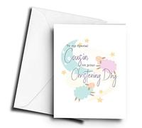 to My Special Cousin on Your Occasions > Christening Day Female (Sheep) - A5 Greetings Card