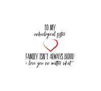 To My Unbiological Sister, For note taking, Personal Note Book, 100 pages, 6x9, Funny Gift