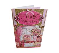 To My Wife Flower Pot And Cushion Design Pink Mother's Day Boxed Card