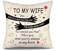 To My Wife Gift Hug Cushion Cover-This Is A Hug Just for You For When We're Apart To Remind You That I Love You And You're Always In My Heart Wife Birthday Going-Away Valentine's Day