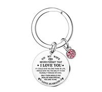 To MY Wife Keyring Valentines Gifts For Her Never Forget That I Love You Keychain Birthday Gifts Anniversary Present for Women Wife from Husband Boyfriend (To My Wife Never Forget That I Love You)