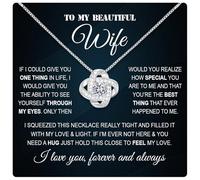 To My Wife Necklace From Husband, Soulmate Jewelry For Her, Birthday Gifts, Sterling Silver, Cubic Zirconia