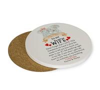 To My Wife, Never Forget That I Love You Tableware, Coffee, Tea, and Drink Coasters (Round Ceramic Coaster)