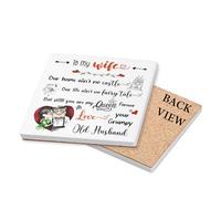 To My Wife Our Home Ain't No Castle, Valentine's Day Gift, Best Wife Gift, Tableware, Coffee, Tea, Drink Coaster. (Square Ceramic Coaster)