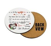 To My Wife Our Home Ain't No Castle, Valentine's Day Gift, Best Wife Gift, Tableware, Coffee, Tea, Drink Coaster. (Round Shaped Coaster)