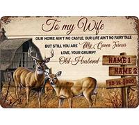 to My Wife Vintage Tin Sign Out Home Aint No Castle Our Life Ain’t No Fairy Tale But Still You are My Queen Forever Love Your Grumpy Posters for Home Cafe Bar Pub Decor Art Tin Signs 8x12 in