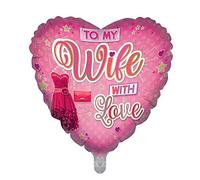 To My Wife With Love 2 Sided Foil Balloon Suitable for Air or Helium 18"