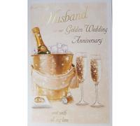 To My Wonderful Husband On Our 50th Golden Wedding Anniversary Large Greeting Card GR031