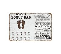 To Our Bonus Dad You Didn't Give Us The Gift Of Life But You Sure Made Our Life Better tin sign & Poster Novelty Metal Tin Signs Retro Plate Desserts Shop Cafe Decor Farmhouse Sign Home Decor 8"x12"