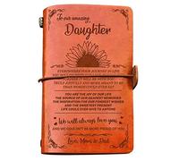 To Our Daughter Leather Journal Joy of Our Life Writing Journey Drawing Sketchbook 120 Page Travel Diary Refillable Notebook Birthday Wedding Graduation Back to School Xmas Gift from Mom & Dad