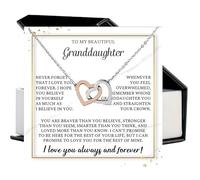 To Our Granddaughter Necklace Gift from Grandma and Grandpa, Meaningful Jewelry with Message Card, Ideal for Birthday or Christmas Surprise, Stainless Steel, No Gemstone