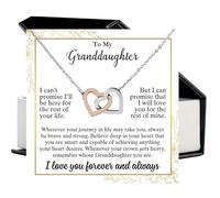 To Our Granddaughter Necklace Gift from Grandma and Grandpa, Meaningful Jewelry with Message Card, Ideal for Birthday or Christmas Surprise, Stainless Steel, No Gemstone