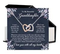To Our Granddaughter Necklace Gift from Grandma and Grandpa, Meaningful Jewelry with Message Card, Ideal for Birthday or Christmas Surprise, Stainless Steel, No Gemstone