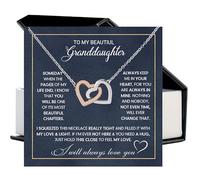 To Our Granddaughter Necklace Gift from Grandma and Grandpa, Meaningful Jewelry with Message Card, Ideal for Birthday or Christmas Surprise, Stainless Steel, No Gemstone