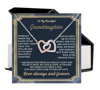 To Our Granddaughter Necklace Gift from Grandma and Grandpa, Meaningful Jewelry with Message Card, Ideal for Birthday or Christmas Surprise, Stainless Steel, No Gemstone