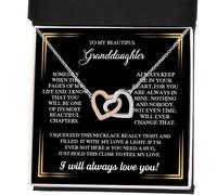 To Our Granddaughter Necklace Gift from Grandma and Grandpa, Meaningful Jewelry with Message Card, Ideal for Birthday or Christmas Surprise, Stainless Steel, No Gemstone