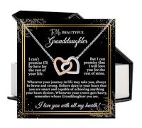 To Our Granddaughter Necklace Gift from Grandma and Grandpa, Meaningful Jewelry with Message Card, Ideal for Birthday or Christmas Surprise, Stainless Steel, No Gemstone