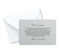 To Our Grandson Sentimental Poem Silver Metal Wallet Card Gift No Cut Out | 18th 21st Birthday Keepsake Present | Gift For Him