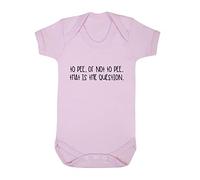 To pee or not to pee that is the question baby grow vest, 3-6 months, Pastel Pink