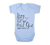 to Pray is to let go Religious Faith Quote [FHSVG] Baby Grow Vest, 0-3 Months, Pastel Blue